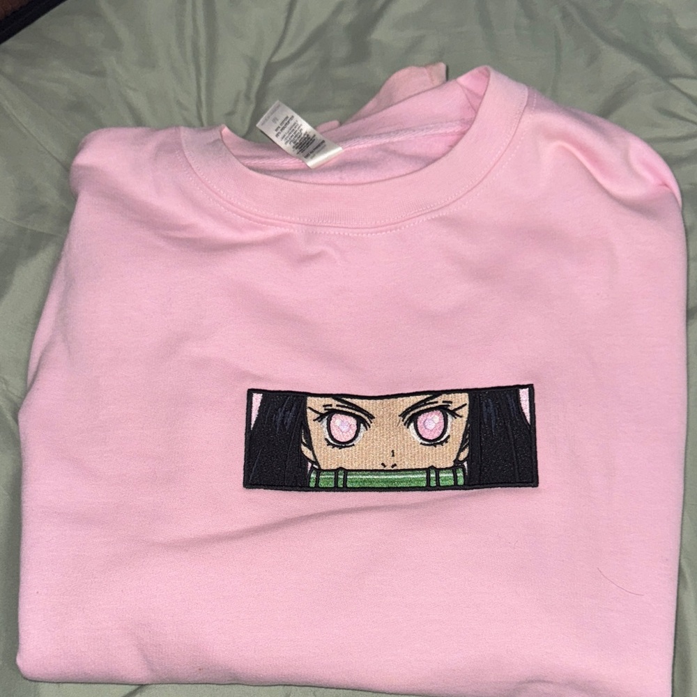 Nezuko Baby Pink Stitched Unisex Sweatshirt